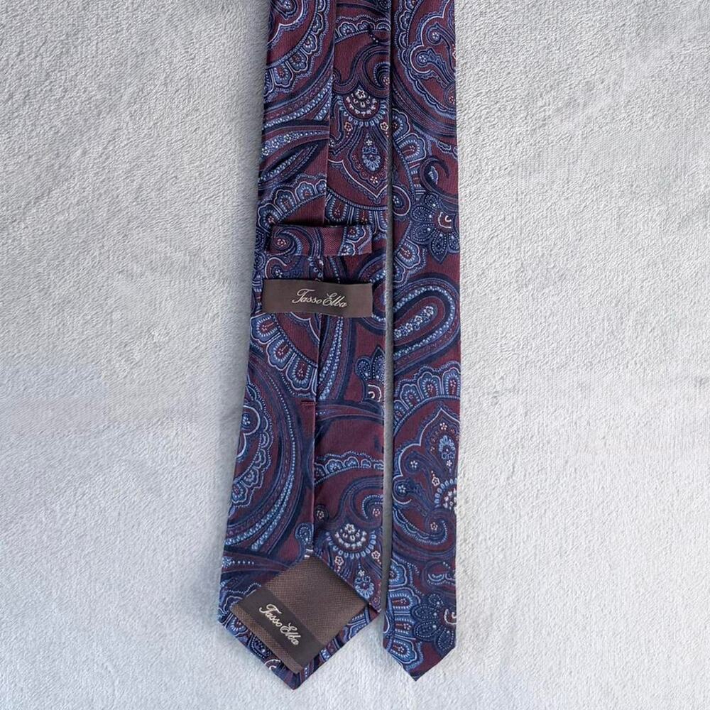 Tasso Elba 100%  Silk Paisley Tie - Picture 2 of 5